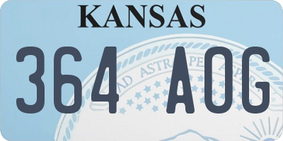 KS license plate 364AOG