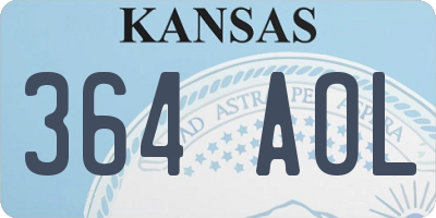KS license plate 364AOL