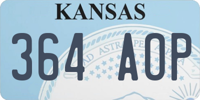 KS license plate 364AOP