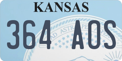 KS license plate 364AOS