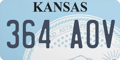 KS license plate 364AOV