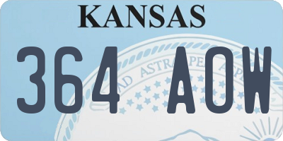 KS license plate 364AOW