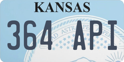 KS license plate 364API