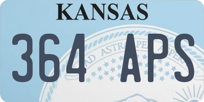 KS license plate 364APS