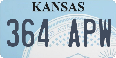 KS license plate 364APW