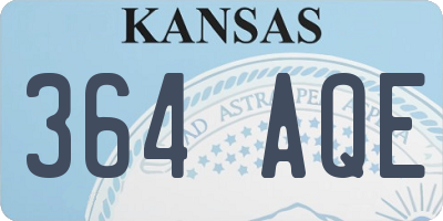 KS license plate 364AQE