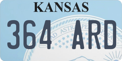 KS license plate 364ARD