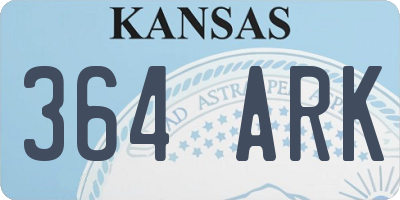 KS license plate 364ARK