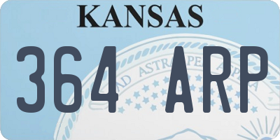 KS license plate 364ARP