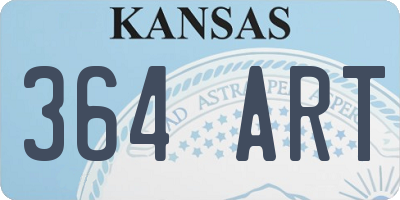 KS license plate 364ART