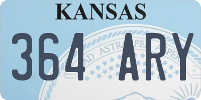 KS license plate 364ARY