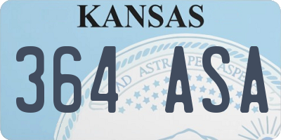 KS license plate 364ASA