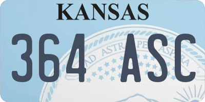 KS license plate 364ASC