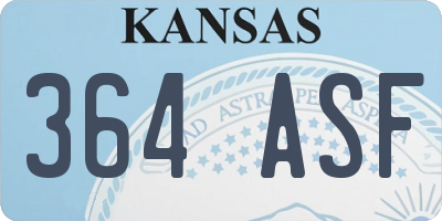 KS license plate 364ASF