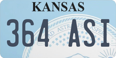 KS license plate 364ASI