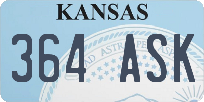KS license plate 364ASK