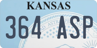 KS license plate 364ASP