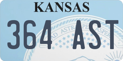 KS license plate 364AST