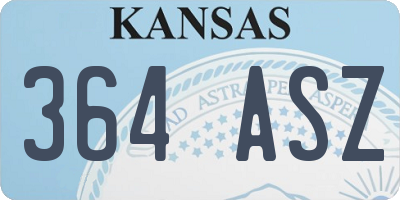 KS license plate 364ASZ