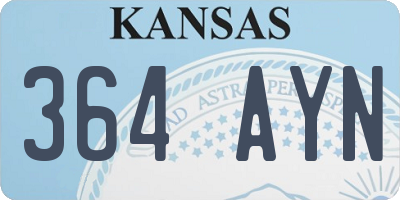 KS license plate 364AYN