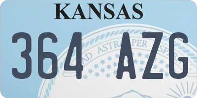KS license plate 364AZG