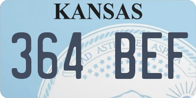 KS license plate 364BEF
