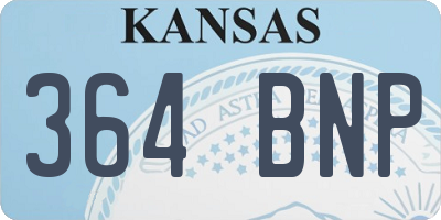 KS license plate 364BNP