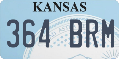 KS license plate 364BRM