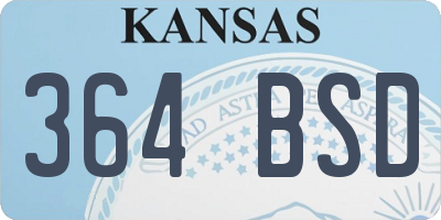 KS license plate 364BSD