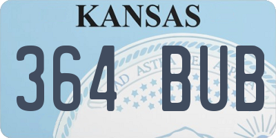 KS license plate 364BUB