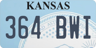KS license plate 364BWI