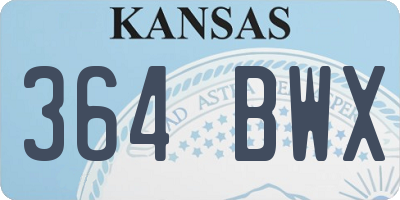KS license plate 364BWX