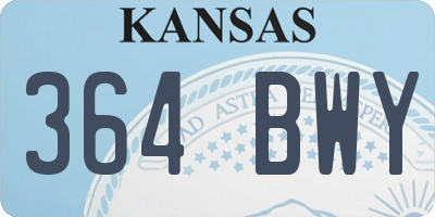 KS license plate 364BWY