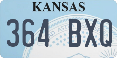 KS license plate 364BXQ