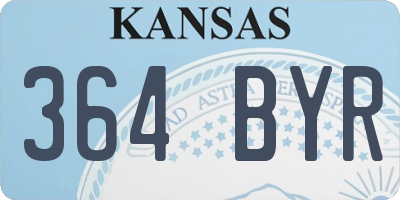 KS license plate 364BYR