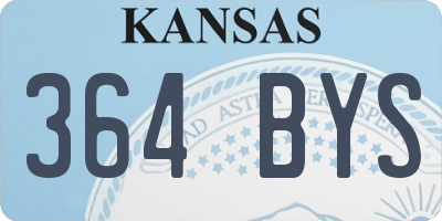 KS license plate 364BYS