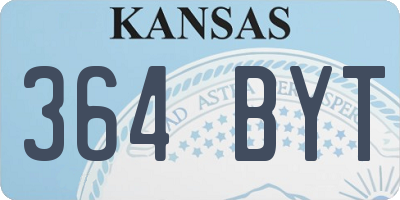 KS license plate 364BYT