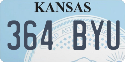 KS license plate 364BYU