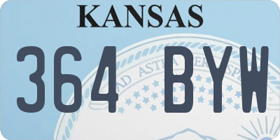 KS license plate 364BYW