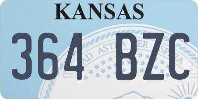 KS license plate 364BZC