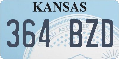 KS license plate 364BZD