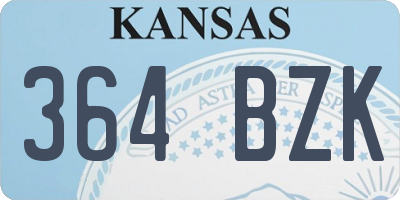 KS license plate 364BZK