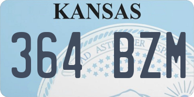 KS license plate 364BZM
