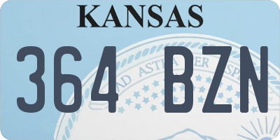 KS license plate 364BZN
