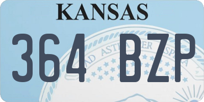 KS license plate 364BZP