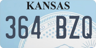 KS license plate 364BZQ