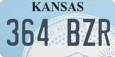 KS license plate 364BZR
