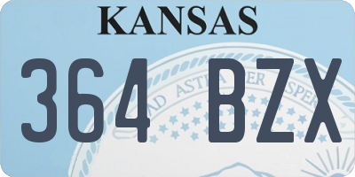 KS license plate 364BZX
