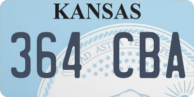KS license plate 364CBA