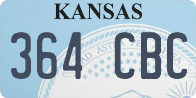 KS license plate 364CBC